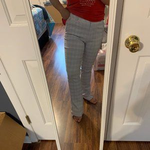 Blue Plaid Slack Pants